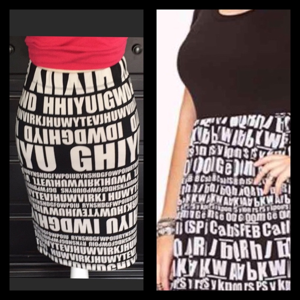 Black and White Letter Dress